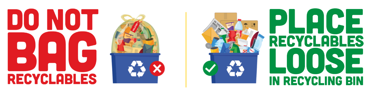 Do Not Bag Recyclables banner