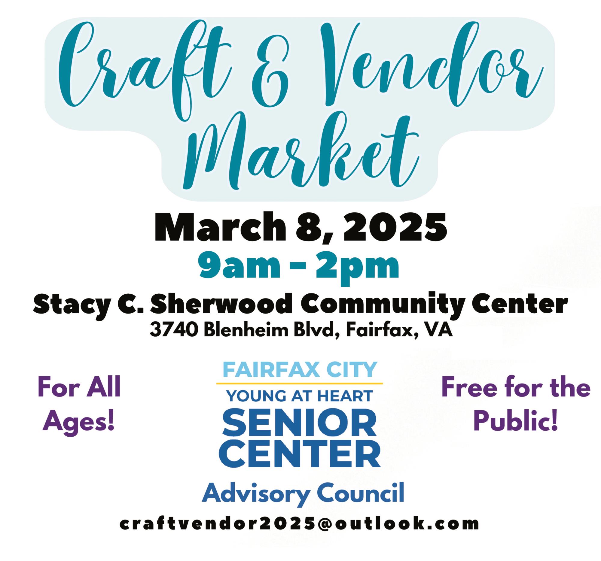 Young at Heart 2025 Craft Vendor Marketmsenior Center Advisory Committee